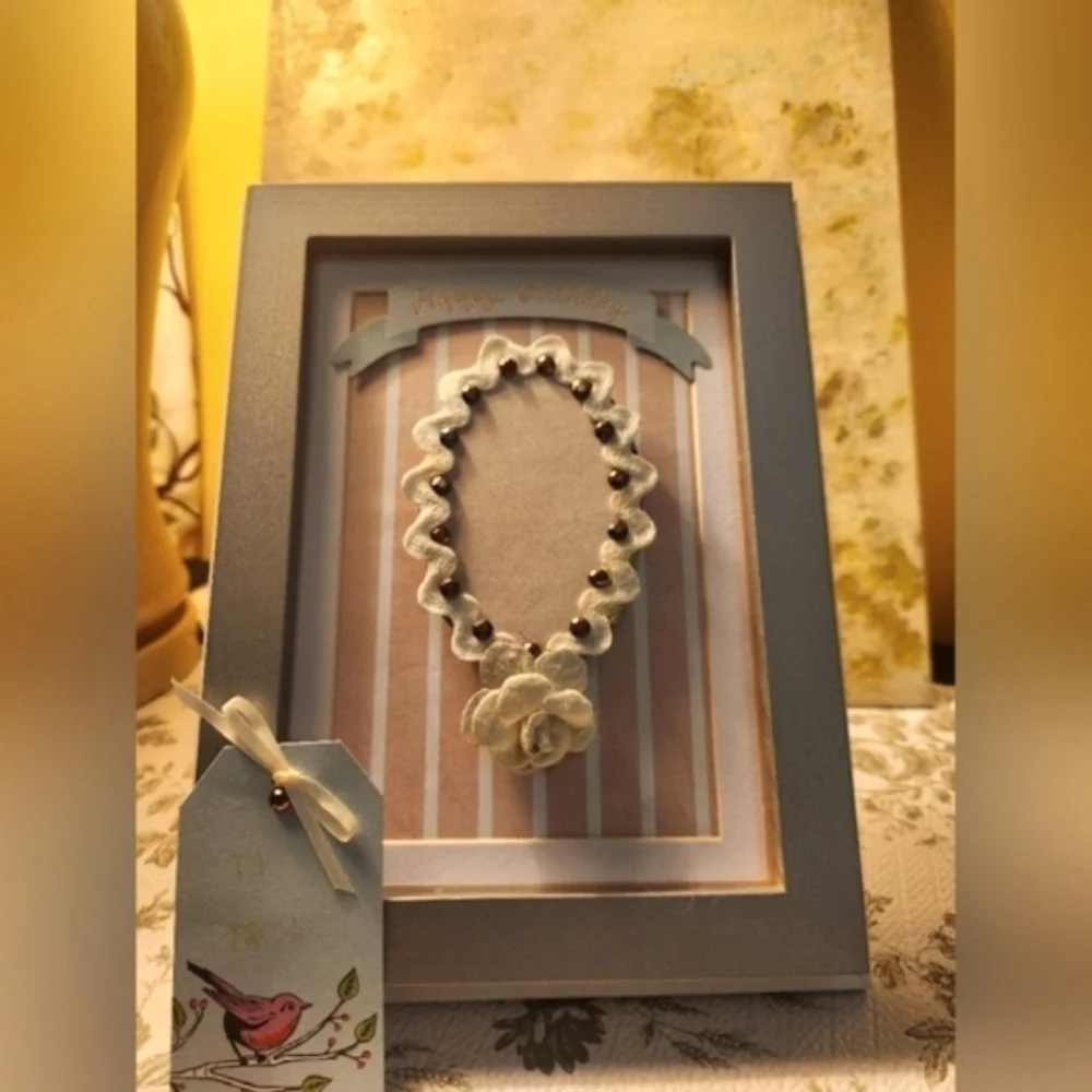 Handcrafted 3D Framed Design (blank for picture,message,or initia).